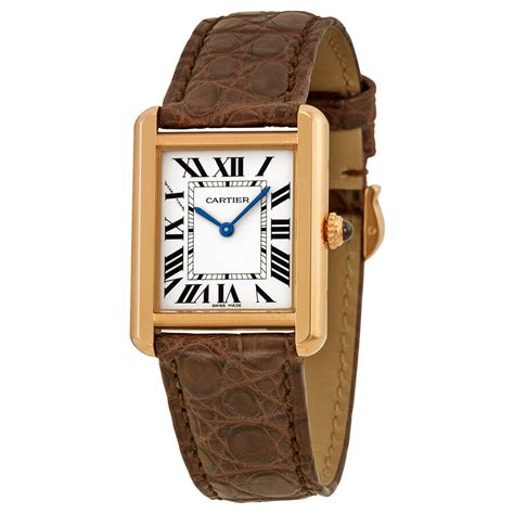 ladies cartier watch leather strap|cartier tank must leather strap.